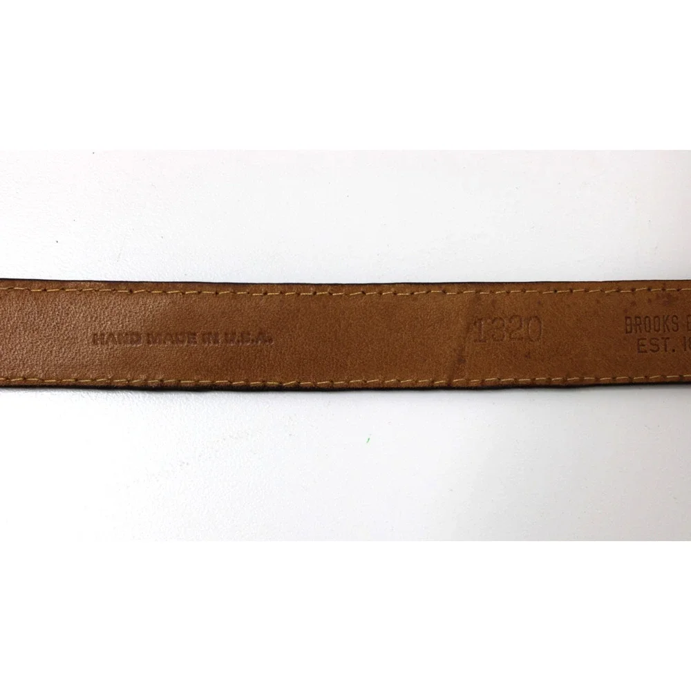 Vintage Brooks Brothers Genuine Alligator Belt Dark Brown USA Size 42 7/8